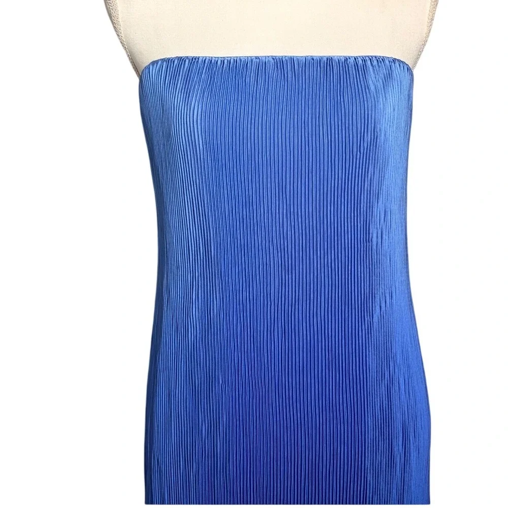 Abercrombie Pleated Strapless Maxi Dress Blue Ombre Formal Evening Gown XLP NWT